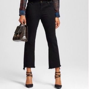 BAKU black cropped tulip hem raw edge jeans sz 16